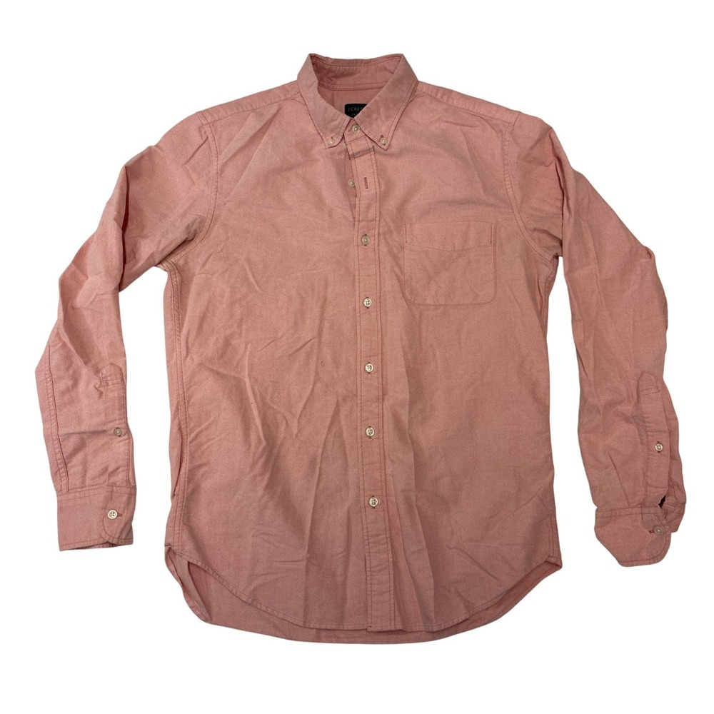 J.Crew Flex Mens Medium Salmon Pink Oxford Button Down Shirt Long Sleeve